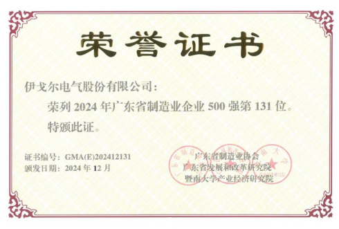 太阳集团tyc1286喜获【广东省造作业企业500强】